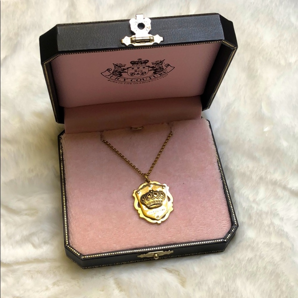 Juicy Couture gold crest necklace
